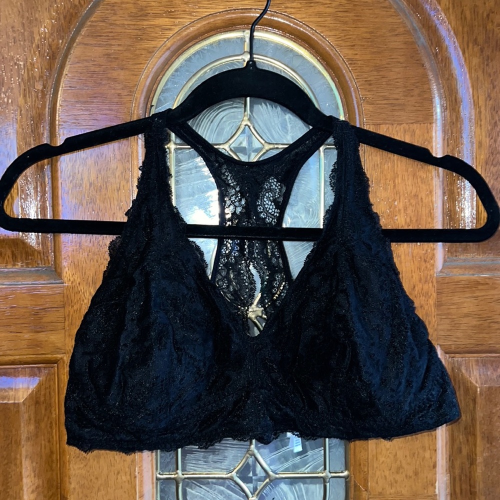 Razor back lace bra.